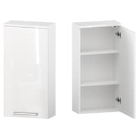 Szafka nad Pralkę ATH 45 cm D90 Prawa - Biały Wysoki Połysk - Uchwyty Chromowane