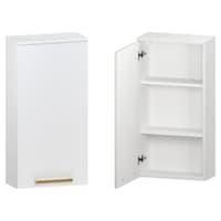 Szafka nad Pralkę ATH 45 cm D90 Lewa - Biały Mat - Uchwyty Złote Polerowane