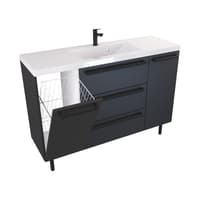 Szafka Stojąca Z Umywalką ATH 120 cm KD - Czarny Mat - Uchwyty Czarne Matowe