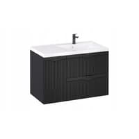 Szafka z Umywalką LOGHOS 90 cm Czarny Mat KOSZ CARGO Furni
