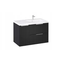 Szafka z Umywalką LOGHOS 90 cm Czarny Mat KOSZ CARGO Furni