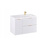 Szafka z Umywalką LOGHOS 90 cm Biały Mat KOSZ CARGO Furni