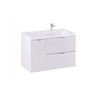 Szafka z Umywalką LOGHOS 90 cm Biały Mat KOSZ CARGO Furni