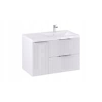 Szafka z Umywalką LOGHOS 90 cm Biały Mat KOSZ CARGO Furni