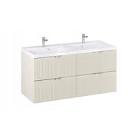 Szafka z Umywalką LOGHOS 120 cm DUO Kaszmir Mat Ryflowana Furni