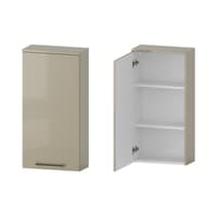 Szafka nad Pralkę RON 45 cm D90 Lewa - Cappuccino Wysoki Połysk - Uchwyty Chromowane