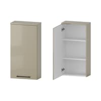 Szafka nad Pralkę RON 45 cm D90 Lewa - Cappuccino Wysoki Połysk - Uchwyty Czarne Matowe