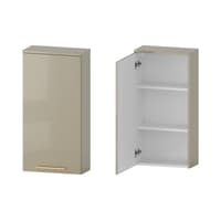 Szafka nad Pralkę RON 45 cm D90 Lewa - Cappuccino Wysoki Połysk - Uchwyty Złote Szczotkowane