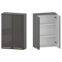 Szafka nad Pralkę RON 60 cm 2D90 - Titan Wysoki Połysk - Uchwyty Złote Szczotkowane