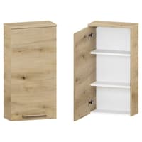 Szafka nad Pralkę ATHD 45 cm D90 Lewa - Dąb Evoke Coast Mat - Uchwyty Stal Szczotkowana