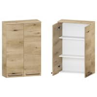 Szafka nad Pralkę ATHD 60 cm 2D90 - Dąb Evoke Coast Mat - Uchwyty Stal Szczotkowana