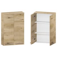Szafka nad Pralkę ATHD 60 cm 2D90 - Dąb Evoke Coast Mat - Uchwyty Chromowane