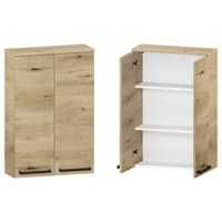 Szafka nad Pralkę ATHD 60 cm 2D90 - Dąb Evoke Coast Mat - Uchwyty Czarne Matowe