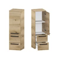 Słupek Łazienkowy ATHD 35 cm D2S20 Prawy - Dąb Evoke Coast Mat - Uchwyty Czarne Matowe