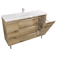 Szafka Stojąca Z Umywalką ATHD 120 cm DK - Dąb Evoke Coast Mat - Uchwyty Stal Szczotkowana