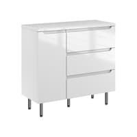 Szafka Stojąca Z Blatem ETH 90 cm K Prawa - Biały Wysoki Połysk