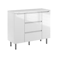 Szafka Stojąca Z Blatem ETH 100 cm D - Biały Wysoki Połysk