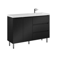 Szafka Stojąca Z Umywalką ETH 120 cm DS Prawa - Czarny Mat