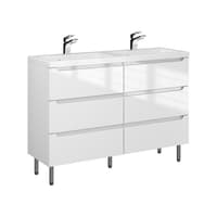 Szafka Stojąca Z Umywalką ETH 120 cm DUO - Biały Wysoki Połysk