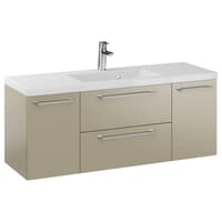 Szafka Wisząca Z Umywalką RON 120 cm D - Cappuccino Mat - Uchwyty Chromowane