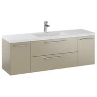 Szafka Wisząca Z Umywalką RON 140 cm D - Cappuccino Mat - Uchwyty Chromowane