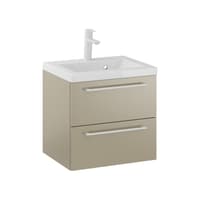 Szafka Wisząca Z Umywalką RON 50 cm - Cappuccino Mat - Uchwyty Białe Matowe