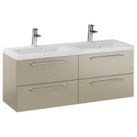 Szafka Wisząca Z Umywalką RON 120 cm DUO - Cappuccino Mat - Uchwyty Chromowane