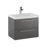 Szafka Wisząca Z Umywalką RON 60 cm - Titan Mat - Uchwyty Chromowane