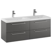 Szafka Wisząca Z Umywalką RON 120 cm DUO - Titan Mat - Uchwyty Chromowane
