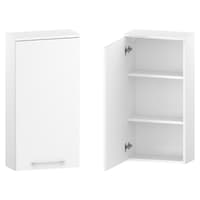 Szafka nad Pralkę RON 45 cm D90 Lewa - Biały Mat - Uchwyty Chromowane