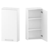 Szafka nad Pralkę RON 45 cm D90 Prawa - Biały Mat - Uchwyty Chromowane
