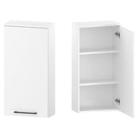 Szafka nad Pralkę RON 45 cm D90 Prawa - Biały Mat - Uchwyty Czarne Matowe