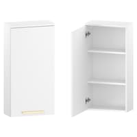 Szafka nad Pralkę RON 45 cm D90 Lewa - Biały Mat - Uchwyty Złote Szczotkowane