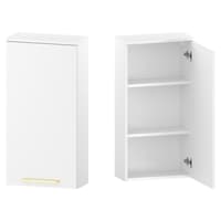 Szafka nad Pralkę RON 45 cm D90 Prawa - Biały Mat - Uchwyty Złote Szczotkowane