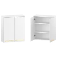 Szafka nad Pralkę RON 60 cm 2D - Biały Mat - Uchwyty Złote Szczotkowane