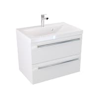 Szafka Wisząca Z Umywalką ATH 60 cm - Biały Mat - Uchwyty Chromowane