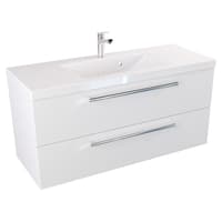 Szafka Wisząca Z Umywalką ATH 100 cm - Biały Mat - Uchwyty Chromowane