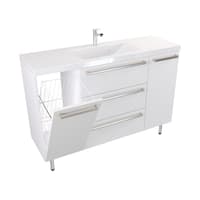 Szafka Stojąca Z Umywalką ATH 120 cm KD - Biały Mat - Uchwyty Stal Szczotkowana
