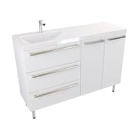 Szafka Stojąca Z Umywalką ATH 120 cm SD Lewa - Biały Mat - Uchwyty Stal Szczotkowana
