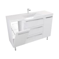 Szafka Stojąca Z Umywalką ATH 120 cm KD - Biały Mat - Uchwyty Chromowane