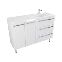 Szafka Stojąca Z Umywalką ATH 120 cm DS Prawa - Biały Mat - Uchwyty Chromowane