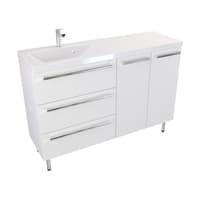Szafka Stojąca Z Umywalką ATH 120 cm SD Lewa - Biały Mat - Uchwyty Chromowane