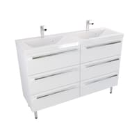 Szafka Stojąca Z Umywalką ATH 120 cm DUO - Biały Mat - Uchwyty Chromowane