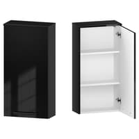 Szafka nad Pralkę ATH 45 cm D90 Prawa - Czarny Wysoki Połysk - Uchwyty Czarne Matowe