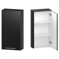 Szafka nad Pralkę ATH 45 cm D90 Prawa - Czarny Mat - Uchwyty Stal Szczotkowana