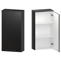 Szafka nad Pralkę ATH 45 cm D90 Prawa - Czarny Mat - Uchwyty Czarne Matowe