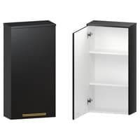 Szafka nad Pralkę ATH 45 cm D90 Lewa - Czarny Mat - Uchwyty Złote Polerowane