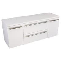 Szafka Wisząca Z Blatem ATH 120 cm D - Biały Mat - Uchwyty Stal Szczotkowana