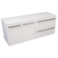 Szafka Wisząca Z Blatem ATH 120 cm DS Prawa - Biały Mat - Uchwyty Stal Szczotkowana