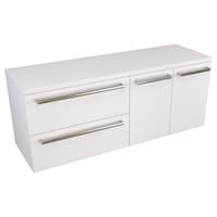 Szafka Wisząca Z Blatem ATH 120 cm SD Lewa - Biały Mat - Uchwyty Stal Szczotkowana